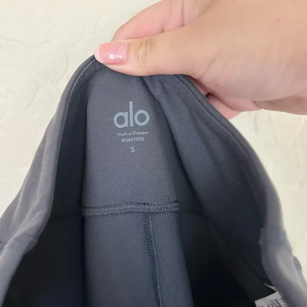 ALO Yoga Charcoal Grey High Waisted Compression Moto Leggings Small